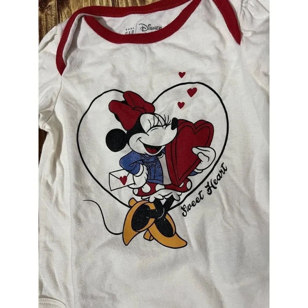 Disney Baby Gap Minnie Mouse One Piece Snap Up 6-12 M